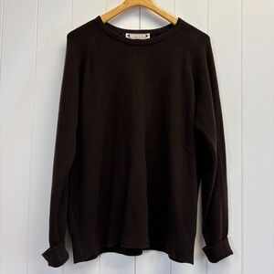 Vintage Clansman Mens Preppy Academia Cashmere Sweater Size L Brown Quiet Luxury